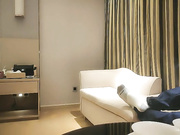 寻欢蓝色长裙网红脸外围妹深喉抗腿站立后入